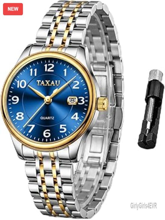 Ladies Quartz Analog Watch Stainless Steel Date Display Water Resistant main image 5